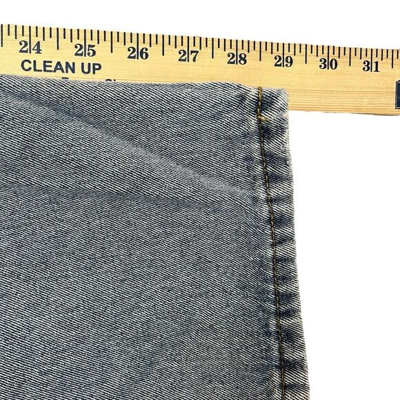 Motel Denim Baggy Straight Leg Jeans Size Large/31 Light Wash Distressed Ripped - Picture 10 of 10